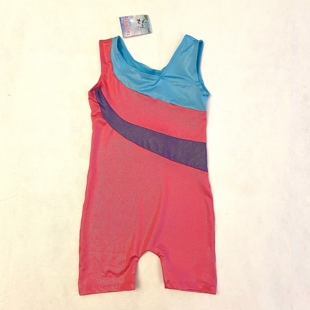 TWO Girl’s Gymnastic Colorful Unitards NWT size M